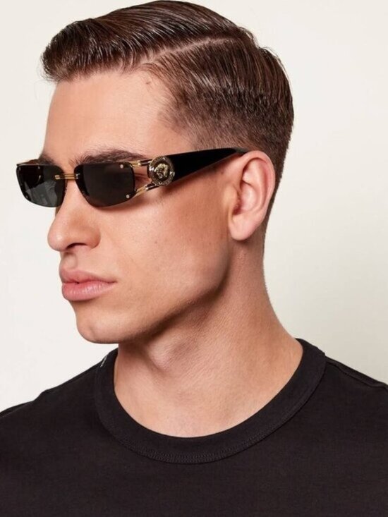 Versace VE2291 100275 Rectangle Sunglasses – Gold/Havana\\Red